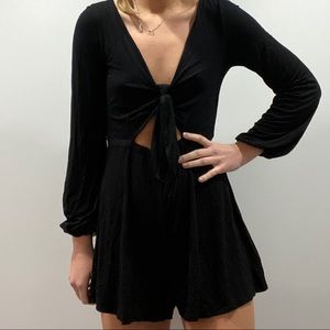 Black long sleeve romper